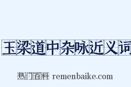 玉梁道中杂咏近义词是什么意思的图片